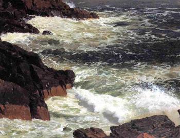 Frederic Edwin Church : Rough Surf, Mount Desert Island